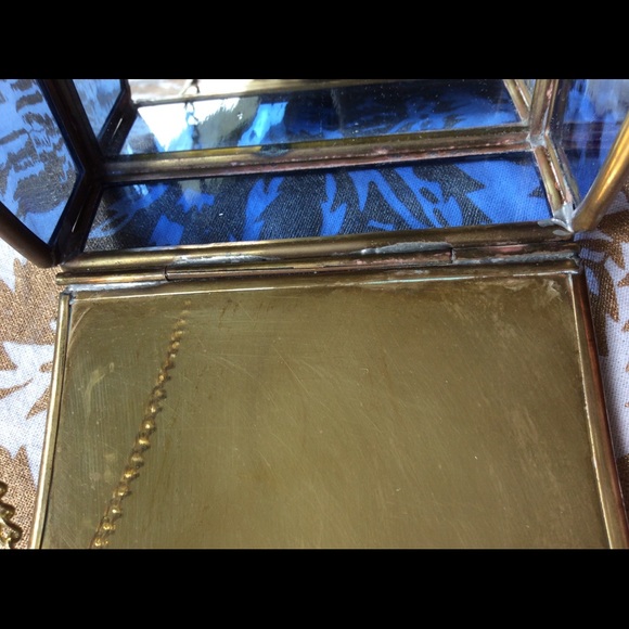 Vintage Via Vermont Guardian Angel Glass Brass Box - Picture 12 of 14